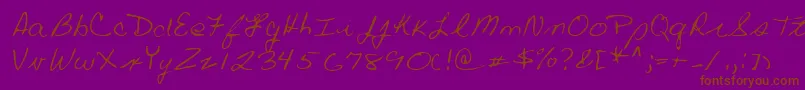 Lehn019-Schriftart – Braune Schriften auf violettem Hintergrund