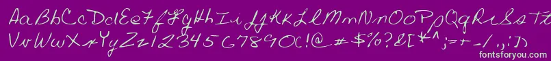 Lehn019-Schriftart – Grüne Schriften auf violettem Hintergrund