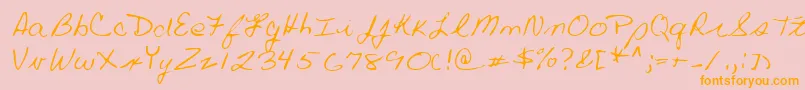 Lehn019-Schriftart – Orangefarbene Schriften auf rosa Hintergrund