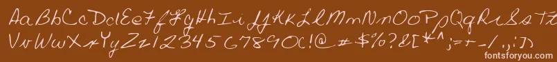 Lehn019-Schriftart – Rosa Schriften auf braunem Hintergrund