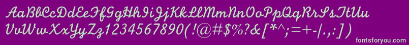 Monolinescriptmtstd Font – Green Fonts on Purple Background