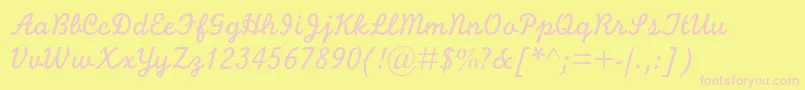 Monolinescriptmtstd Font – Pink Fonts on Yellow Background