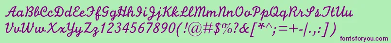 Monolinescriptmtstd Font – Purple Fonts on Green Background