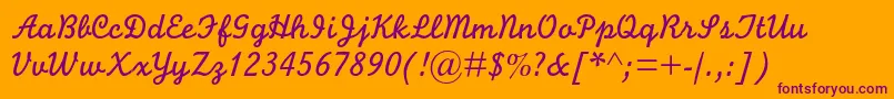 フォントMonolinescriptmtstd – オレンジの背景に紫のフォント