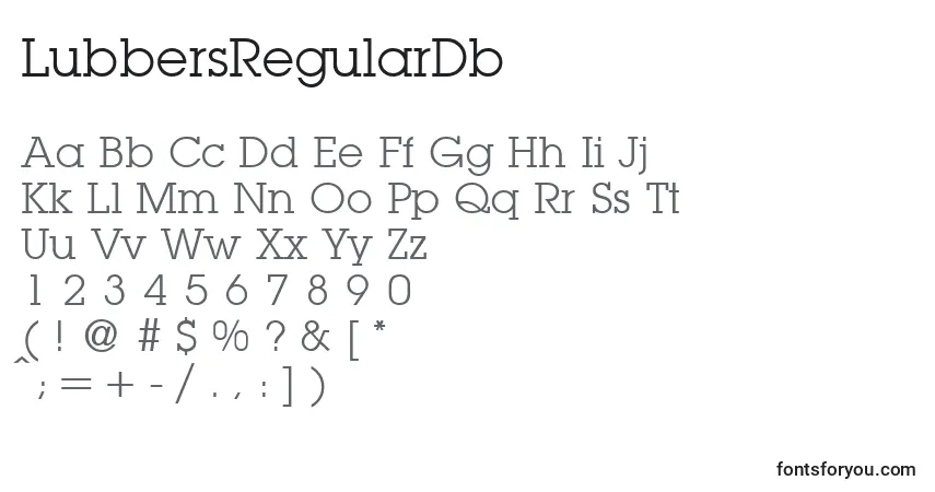 Schriftart LubbersRegularDb – Alphabet, Zahlen, spezielle Symbole
