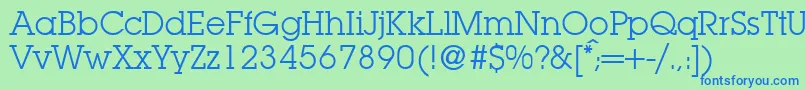 フォントLubbersRegularDb – 青い文字は緑の背景です。