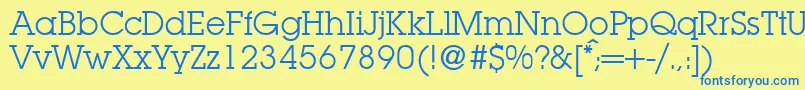 Czcionka LubbersRegularDb – niebieskie czcionki na żółtym tle