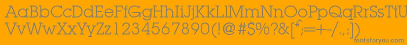 Fonte LubbersRegularDb – fontes cinzas em um fundo laranja