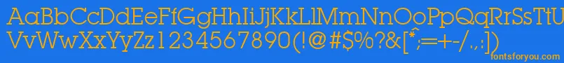 Fonte LubbersRegularDb – fontes laranjas em um fundo azul