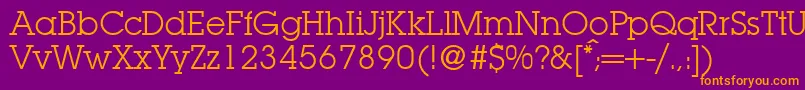 フォントLubbersRegularDb – 紫色の背景にオレンジのフォント