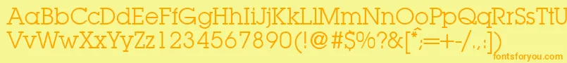 LubbersRegularDb Font – Orange Fonts on Yellow Background