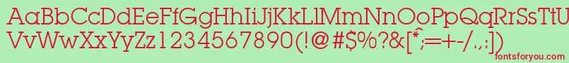 フォントLubbersRegularDb – 赤い文字の緑の背景