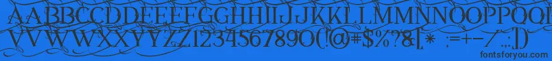 Annabel1 Font – Black Fonts on Blue Background