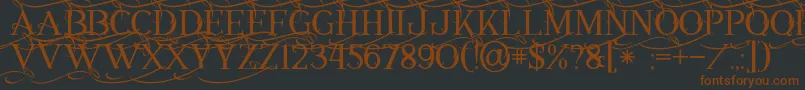 Czcionka Annabel1 – brązowe czcionki na czarnym tle