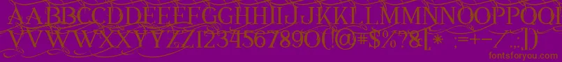 Annabel1 Font – Brown Fonts on Purple Background