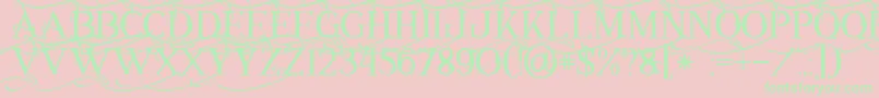 Annabel1-Schriftart – Grüne Schriften auf rosa Hintergrund