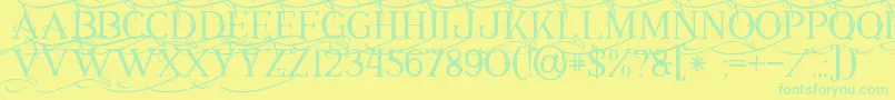 Annabel1 Font – Green Fonts on Yellow Background