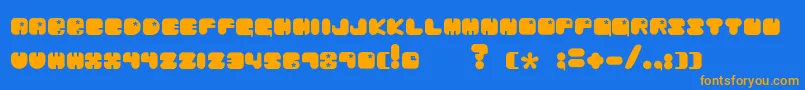 ChibarakiNow Font – Orange Fonts on Blue Background