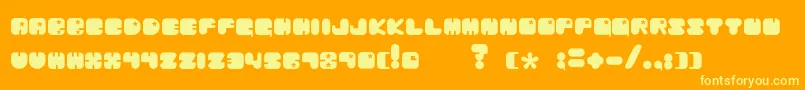 ChibarakiNow-Schriftart – Gelbe Schriften auf orangefarbenem Hintergrund