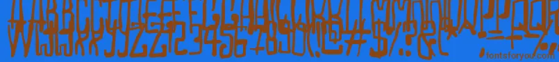 Madhouse Font – Brown Fonts on Blue Background