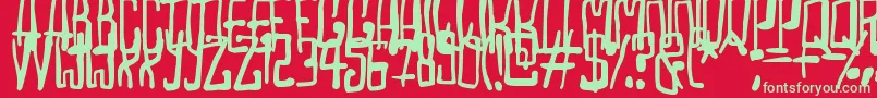 Madhouse Font – Green Fonts on Red Background