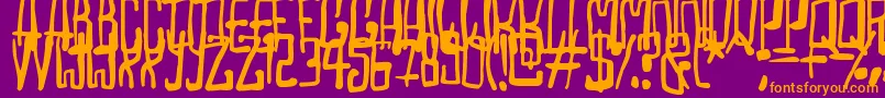 Madhouse-fontti – oranssit fontit violetilla taustalla