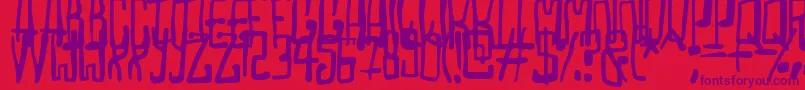 Madhouse Font – Purple Fonts on Red Background
