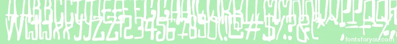 Madhouse Font – White Fonts on Green Background