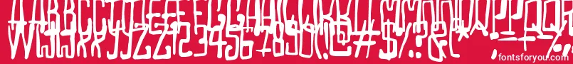 フォントMadhouse – 赤い背景に白い文字