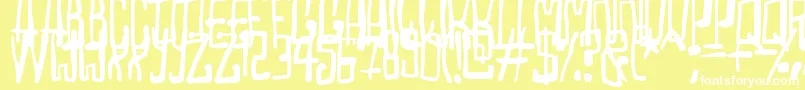 Madhouse Font – White Fonts on Yellow Background