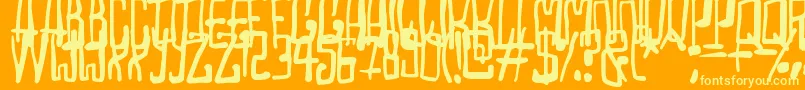 Madhouse Font – Yellow Fonts on Orange Background