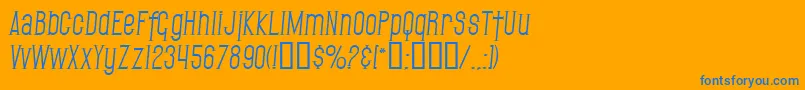 SfGothicanItalic Font – Blue Fonts on Orange Background