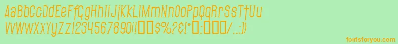 SfGothicanItalic Font – Orange Fonts on Green Background