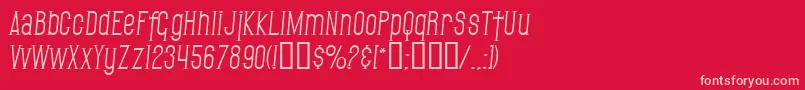SfGothicanItalic Font – Pink Fonts on Red Background