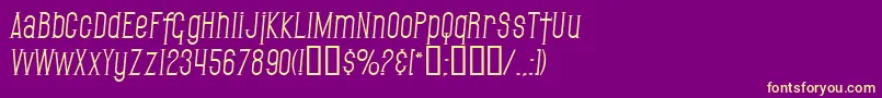 SfGothicanItalic Font – Yellow Fonts on Purple Background