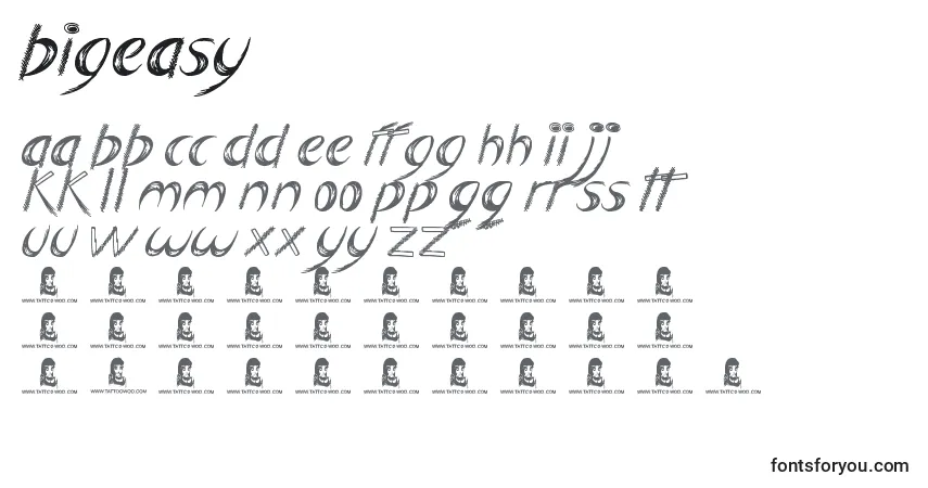 Czcionka BigEasy – alfabet, cyfry, specjalne znaki