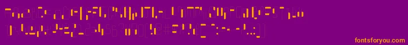 WhatAStupidName-Schriftart – Orangefarbene Schriften auf violettem Hintergrund