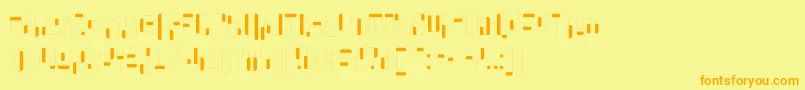 WhatAStupidName-Schriftart – Orangefarbene Schriften auf gelbem Hintergrund