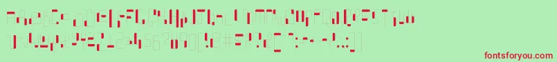 WhatAStupidName-fontti – punaiset fontit vihreällä taustalla