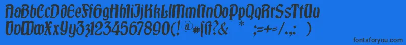 Burgfest Font – Black Fonts on Blue Background