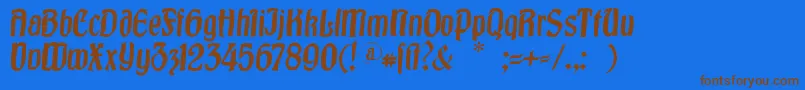 Burgfest Font – Brown Fonts on Blue Background