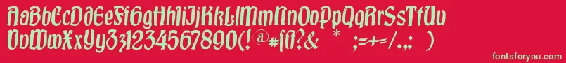 Burgfest Font – Green Fonts on Red Background