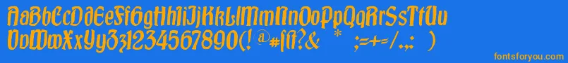 Burgfest Font – Orange Fonts on Blue Background