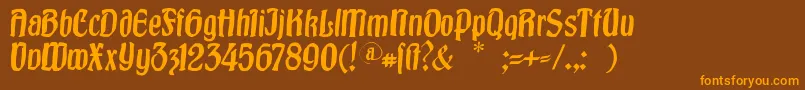 Burgfest Font – Orange Fonts on Brown Background