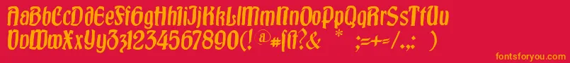 Burgfest Font – Orange Fonts on Red Background