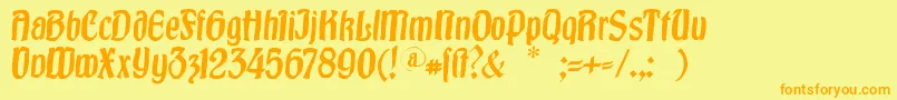 Burgfest Font – Orange Fonts on Yellow Background