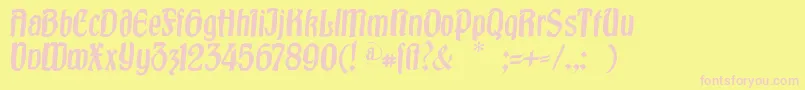 Burgfest Font – Pink Fonts on Yellow Background