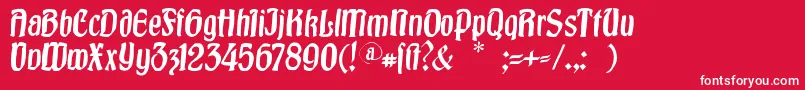 Burgfest Font – White Fonts on Red Background