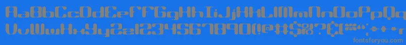 フォントSyndromeBrk – 青い背景に灰色の文字