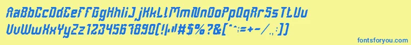 Шрифт DayakShieldItalic – синие шрифты на жёлтом фоне